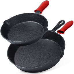Zestaw patelni żeliwnych z nakładką silikonową CAST LINE 20 cm / 25 cm 2 szt.