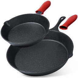 Zestaw patelni żeliwnych z nakładką silikonową CAST LINE 20 cm / 30 cm 2 szt.