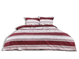 Matex Pościel flanelowa 160x200 F-89 czerwona biała renifery świąteczna
