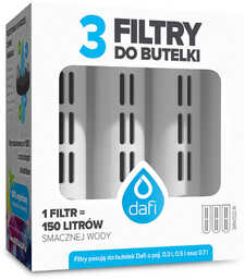 ZESTAW 3 filtry do butelki filtrującej Dafi SOFT i SOLID biały