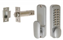 Klamka-zamek mechaniczny szyfrowy B-Harko, srebrny