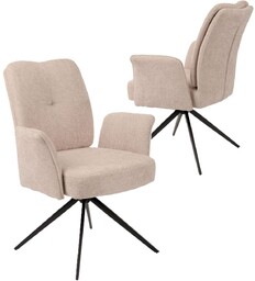 Krzesło obrotowe do jadalni, tapicerowane Stanley, szare