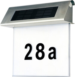 Lampa ścienna z numerem domu słonecznego w zestawie 2x0,07W LED Satin Metal/Biało-Czarny Materiał Syntetyczny 6710102
