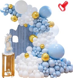 NIEBIESKO GIRLANDA BALONOWA DEKORACJA NA WESELE ŚLUB ZESTAW XXL + 114