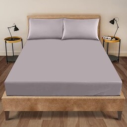 Pościel hotelowa podwójne prześcieradło z gumką - odporne na kurczenie się i blaknięcie prześcieradło - jednokolorowe barwione bawełniane prześcieradło dolne - szare