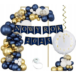 NOWY ROK balony zestaw dekoracje na Sylwestra