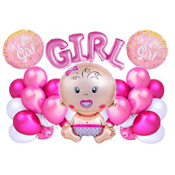 Balony na Baby Shower Girl różowe Bobas Gotowy Zestaw Dekoracji Witaj w Domu