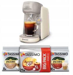 Ekspres na kapsułki Bosch Tassimo Finesse Kremowy 3x Tassimo