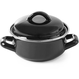 GARNEK DO SOSÓW I ZUP Z POKRYWKĄ 0,6 l ø135 x 110 mm CZARNY HENDI