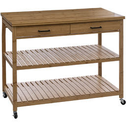 5five Simply Smart Wyspa kuchenna na kółkach, bambus, 108 x 60 x 90 cm