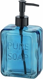 WENKO Dozownik mydła Pure Soap, niebieski 9,5 x 20 x 6 cm