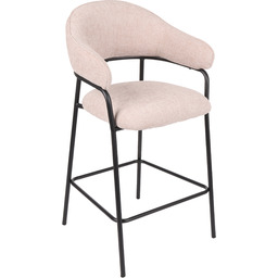 Hoker do kuchni z podnóżkiem Bianca, tapicerowany, beżowy