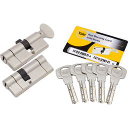 Komplet wkładek 2100 35/30 + 35/30G satyna Yale