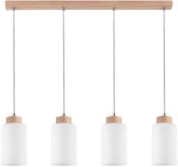 Bosco Lampa Wisząca 4xE27 Max.60W Dąb Olejowany/Transparentny/Biały 1720474