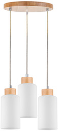 Bosco Lampa Wisząca 3xE27 Max.60W Brzoza/Transparentny/Biały 1720560