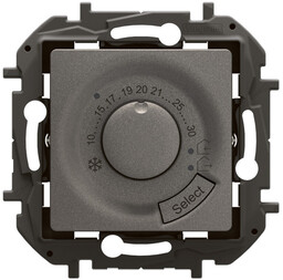 NOWE NILOE - TERMOSTAT ELEKTRONICZNY POKOJOWY STALOWY - Legrand NP670MG