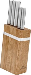 Gerlach Ambiente Oak NK997 Zestaw Noży w Bloku, Srebrny/Brązowy, 5 elementów