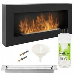 Biokominek czarny Box 90cm Naścienny wiszący Bezpieczny