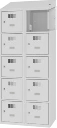 Szafa metalowa z skrytkami MSUS 425 V z daszkiem i gniazdkiem elektrycznym