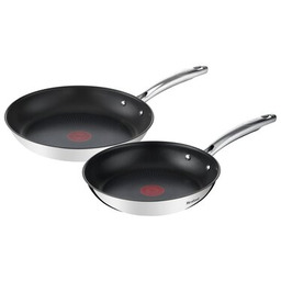TEFAL Zestaw patelni Duetto+ G732S255 24 i 28 cm Stal nierdzewna 18/10 Indukcja Możliwość mycia w zmywarce (2 elementy)