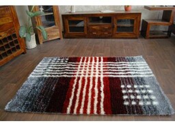Dywan SHAGGY SYMFONIA 108 srebrny / czerwony 140x190 cm