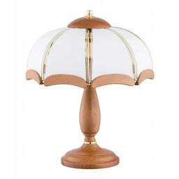 Lampka nocna drewno i szło Sikorka 2x E14 wys. 40cm biały złoty