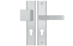 Pochwyt-klamka AXA Haga ++ 72 WB, kolor F1 - srebrny (grubość drzwi 74-83 mm)