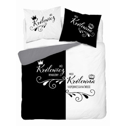 Detexpol Pościel bawełniana 160x200 czarna biała Mój Królewicz Moja Królewna 5288 A Holland 52
