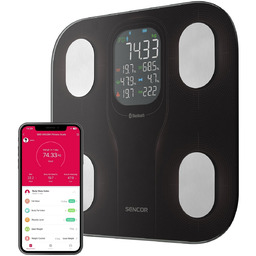 Sencor SBS 9002BK Inteligentna osobista waga fitness z dużym wyświetlaczem
