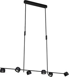 Paulmann 79774 LED oprawa wisząca Puric Pane Effect 6x400lm 3-Step-Dim regulacja wysokości ściemniana lampa wisząca czarny metal 2700 K