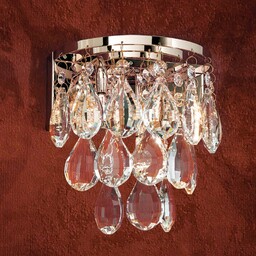 ORION Kinkiet kryształowy Celeste, możliwość ściemniania, mosiężny / złoty, salon / jadalnia, kryształ