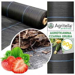Agrotkanina 1,6x50m 90g Czarna Mata Antychwastowa Uv Gruba Agrowłóknina