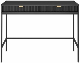 Toaletka Nova czarna (T104), do sypialni, fronty ryflowane, czarny stelaż