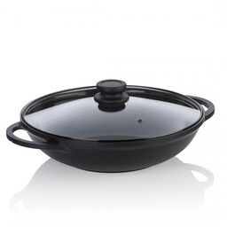 KELA-Wok z pokrywą 32cm 4 l czarny Atura
