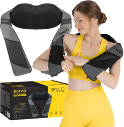 Bezprzewodowy masażer szyi i karku z elegancką torbą - pas masujący ramiona i plecy - rozluźnienie mięśni, masaż relaksacyjny - 4Fizjo (Shiatsu Massag