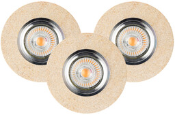 Vitar Sandstone Round Lampa Sufitowa Incl.3xLED GU10 6W Piaskowiec/Chrom 2511339
