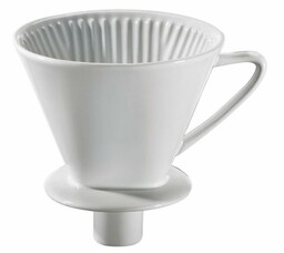 Cilio COFFEE Porcelanowy Filtr do Parzenia Kawy - Rozmiar 4 z Lejkiem / Biały