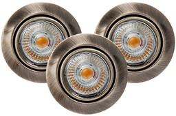 Ledsdream Round Lampa Sufitowa Incl.3xLED GU10 5W Patyna 2601311
