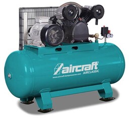 Kompresor, sprężarka tłokowa z napędem paskowym, elektryczna AirClassic 623/200/10 VC, mobilna -AIRCRAFT 2035062