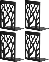 Końcówki do książek, podpórki do książek, końcówki do półek, podpórki do książek, końcówki do książek do ciężkich książek, dekoracja domu, metalowe podpórki do książek, czarne 2 pary, podpórki do