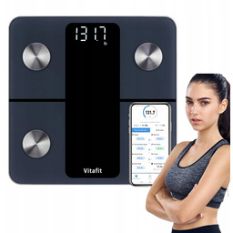 Waga Sportowa Analityczna 13 Pomiarow Android Ios Aplikacja Szklana 180KG
