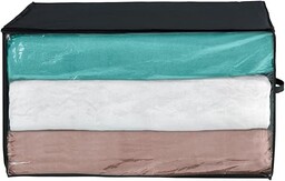 Sezonowe pudełko na bieliznę i ubrania - Plastikowe pudełko do organizowania ubrań, 48 x 91 x 53 cm, czarne
