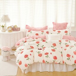 Pościel z satyny bawełnianej dwustronna w róże PBS-814