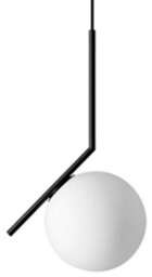 Mleczna kula Black 20cm - czarna nowoczesna lampa wisząca