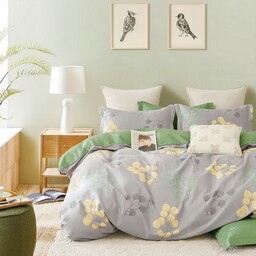 Pościel z satyny bawełnianej dwustronna w liście PBS-823