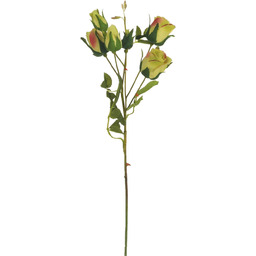 Express Flor 3 sztuczne róże z jedwabiu, 6 róż na gałązkę, 46 cm, zielone