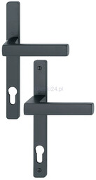 Toulon - Komplet klamek na szyldzie 24 mm, z aluminium, kolor czarny F9714M