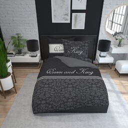 Detexpol Pościel bawełniana 160x200 Queen and King czarna grafitowa glamour 3739 A Holland Home 71