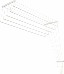 Suszarka sufitowa na pranie Resiga, 5 prętów, 180 cm, biała