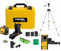 Laser krzyżowy NIVEL SYSTEM CL3D-G poziomica ZESTAW + czujnik CLS-3 + Statyw SJJ-M1 EX